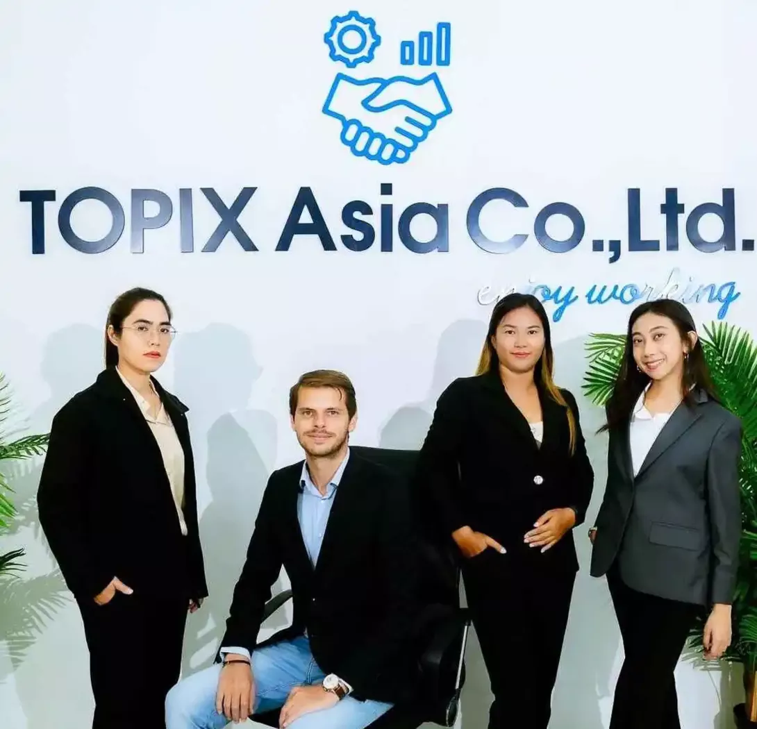 TOPIX Team with logo in background